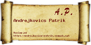 Andrejkovics Patrik névjegykártya