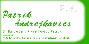 patrik andrejkovics business card